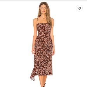 Lovers & Friends Ellie Midi Dress in Bold Cheetah